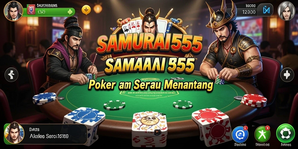 Screenshot gameplay Poker menampilkan meja dengan pemain aktif.